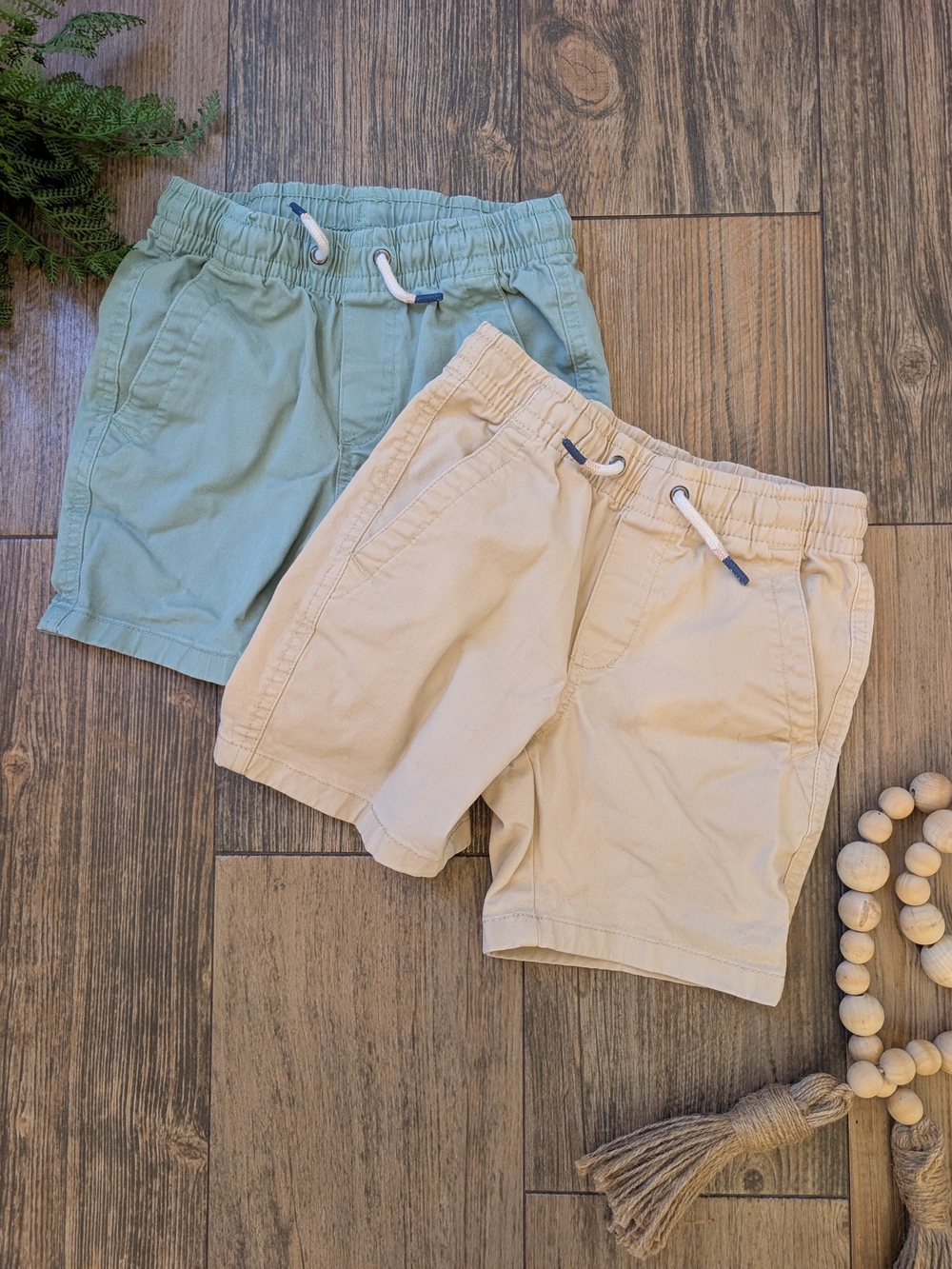 GAP Kids Drawstring Shorts - Sage Green & Khaki (Price Includes Both Pairs)